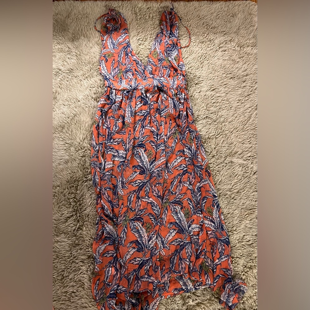 Tropical Print Maxi Dress Swim Cover Up